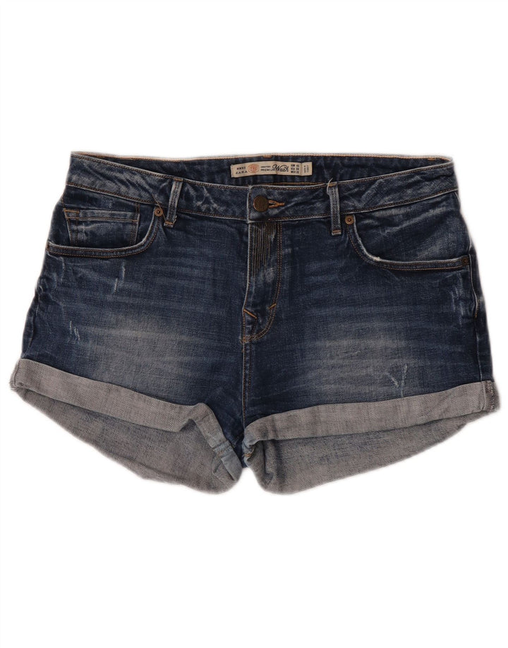 Shorts jeans feminino Zara EU 40 médio W30 algodão azul marinho