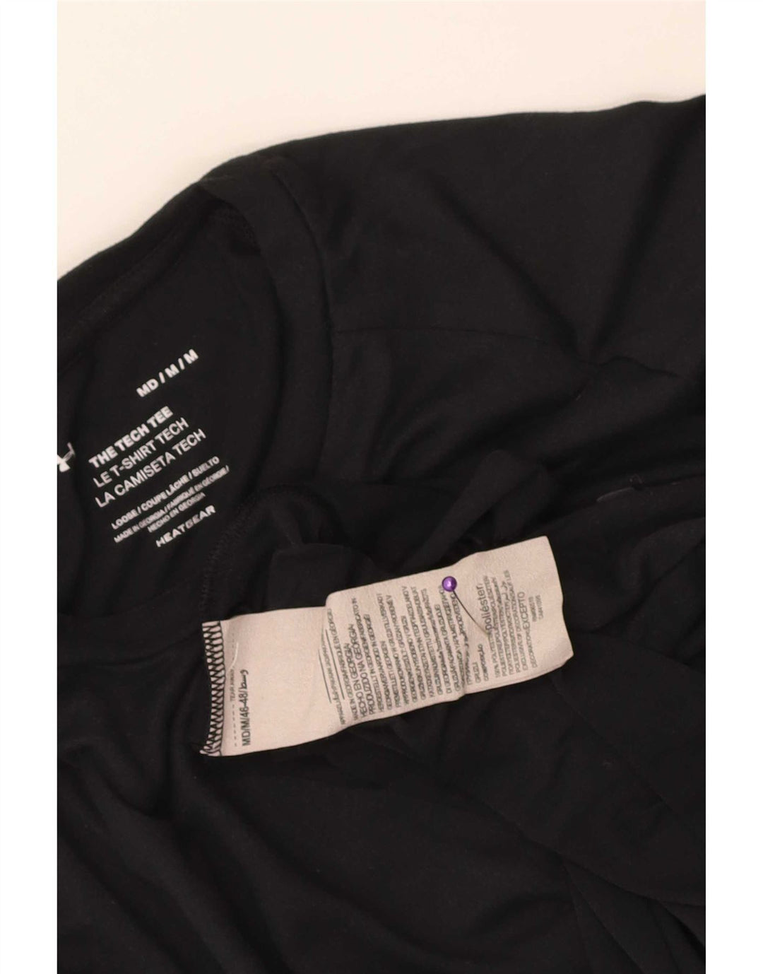 Camiseta masculina Under Armour Heat Gear Top médio preto poliéster