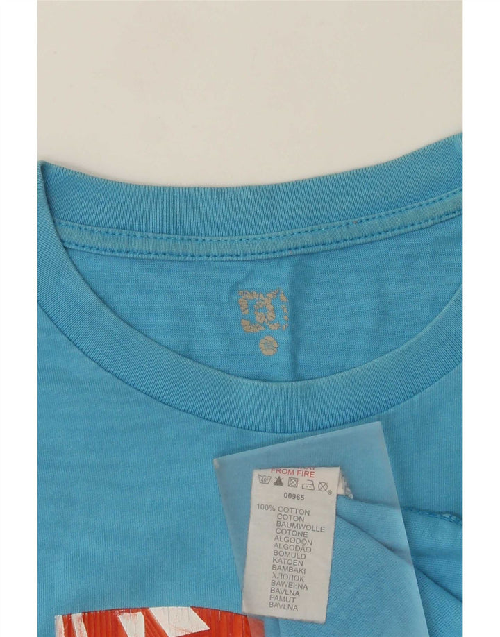 Camiseta gráfica masculina DC Top algodão azul médio