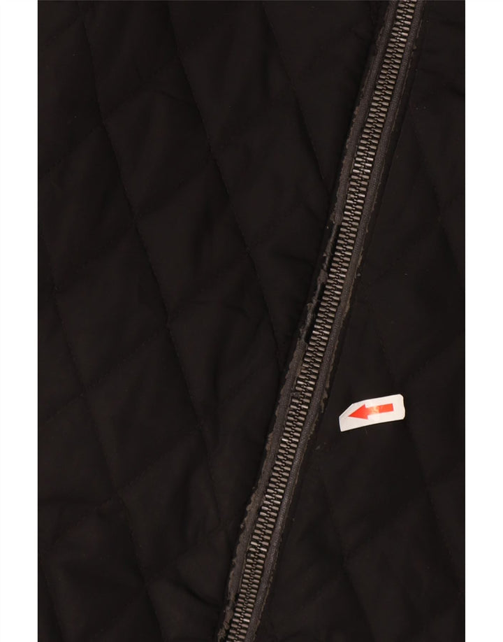 Jaqueta masculina acolchoada com capuz Zara UK 36 poliéster preto pequeno