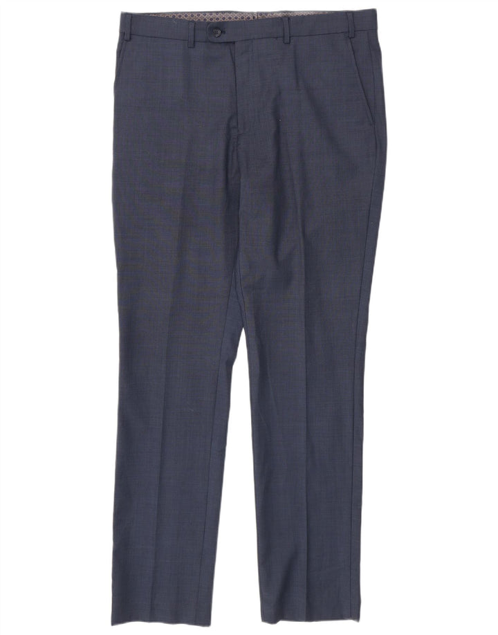 Calça feminina slim PENGUIN W36 L34 lã azul marinho