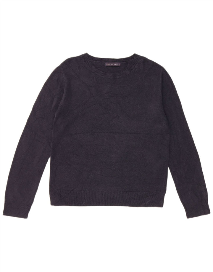 Suéter feminino Marks & Spencer com gola canoa Reino Unido 12 médio azul marinho