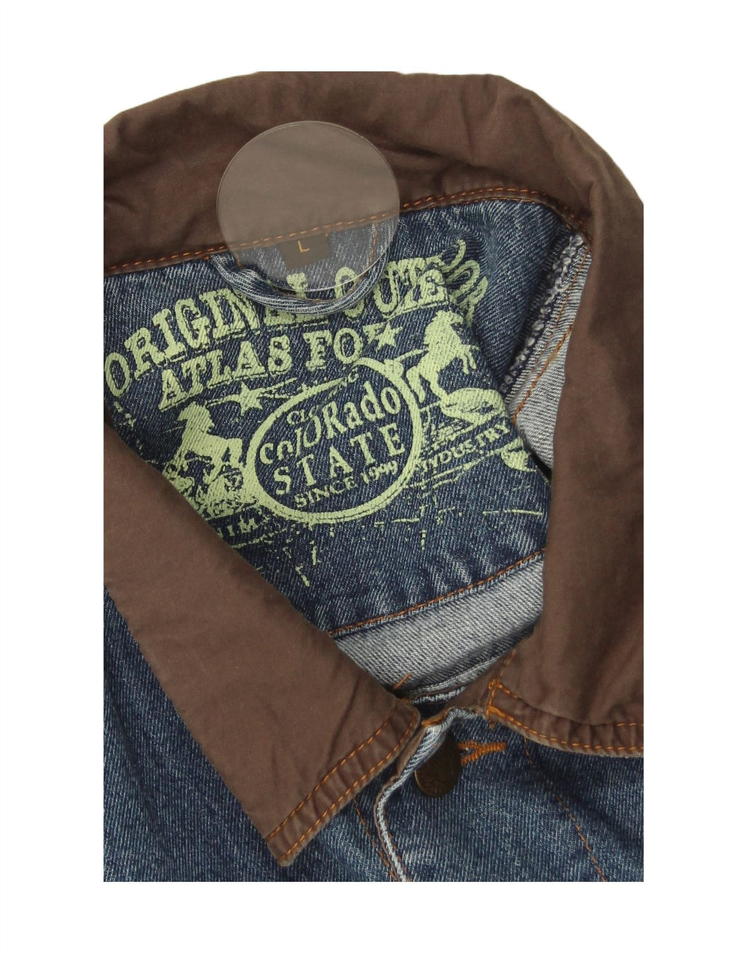 Jaqueta jeans masculina Atlas For Men UK 40 grande algodão azul
