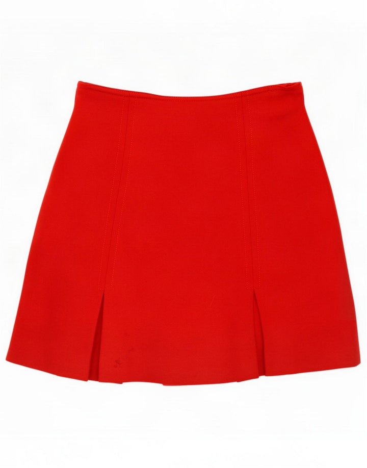 Mini saia feminina vintage IT 44 médio W26 lã vermelha