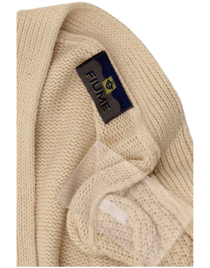 Suéter cardigã masculino Fiume IT 54 XL lã bege