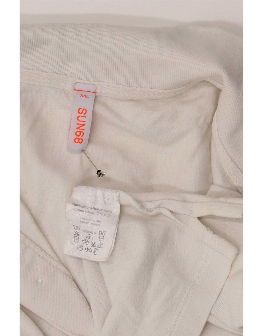 Camisa polo masculina Sun68 2XL algodão branco