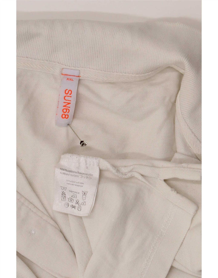 Camisa polo masculina Sun68 2XL algodão branco