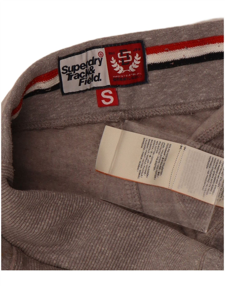 Calça de treino masculina SUPERDRY com estampa gráfica pequena de poliéster cinza