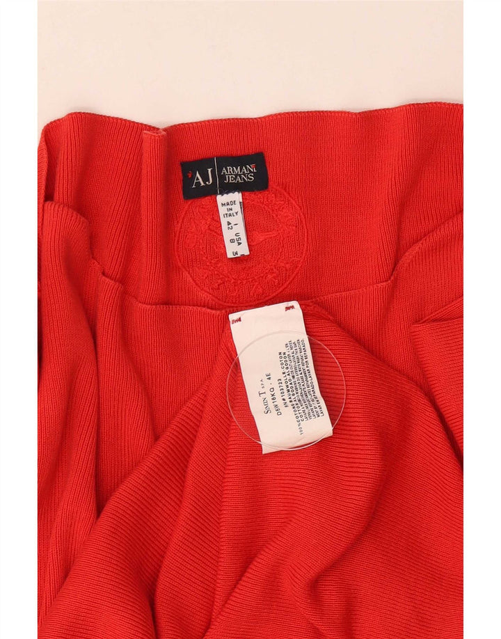 Top feminino Armani manga 3/4 Reino Unido 12 algodão vermelho médio