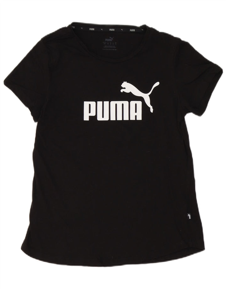 Camiseta feminina PUMA com estampa gráfica UK 14 grande algodão preto