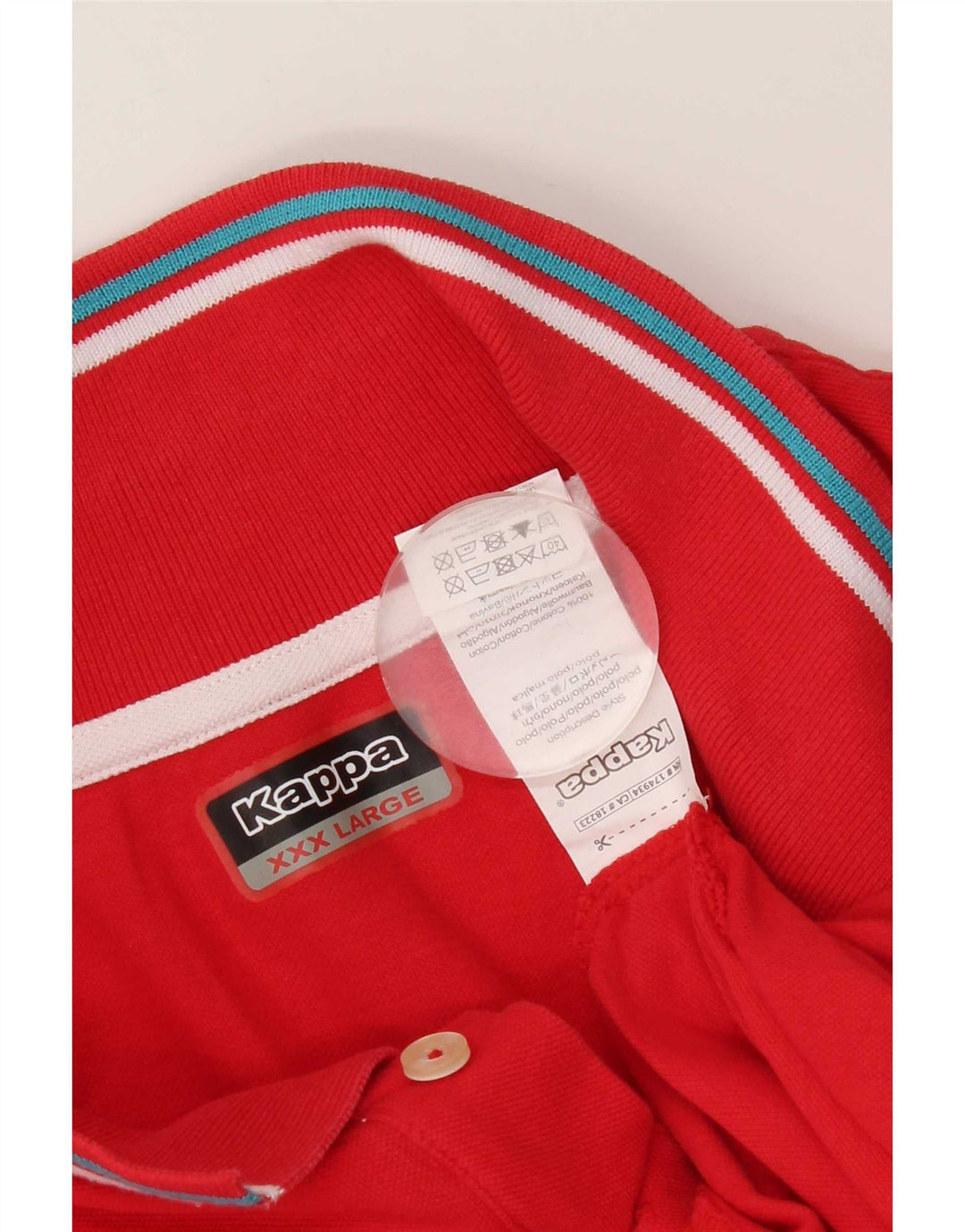 Camisa polo masculina Kappa 3XL algodão listrado vermelho