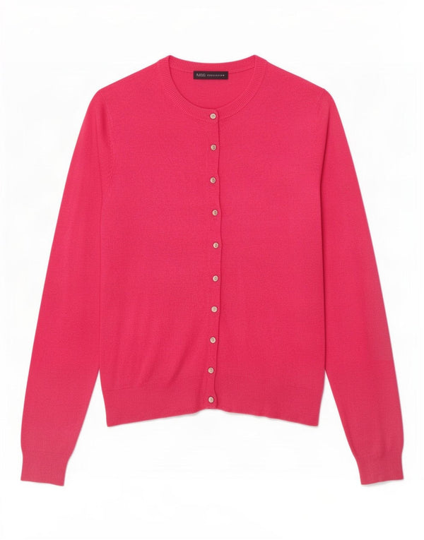 Suéter cardigã feminino Marks & Spencer UK 14 grande viscose rosa