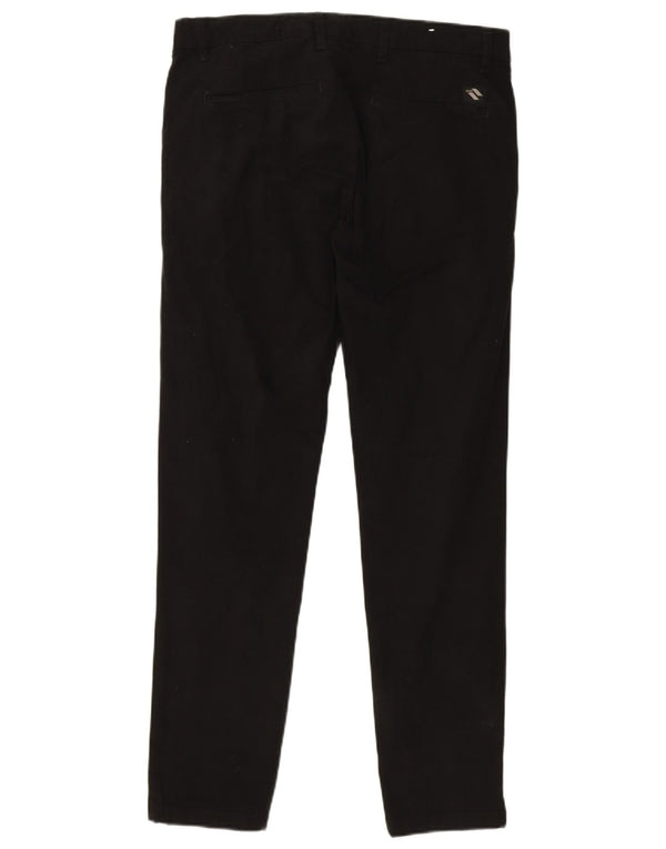 Zara Mens Slim Chino Calças EU 42 Grande W32 L30 Algodão Preto