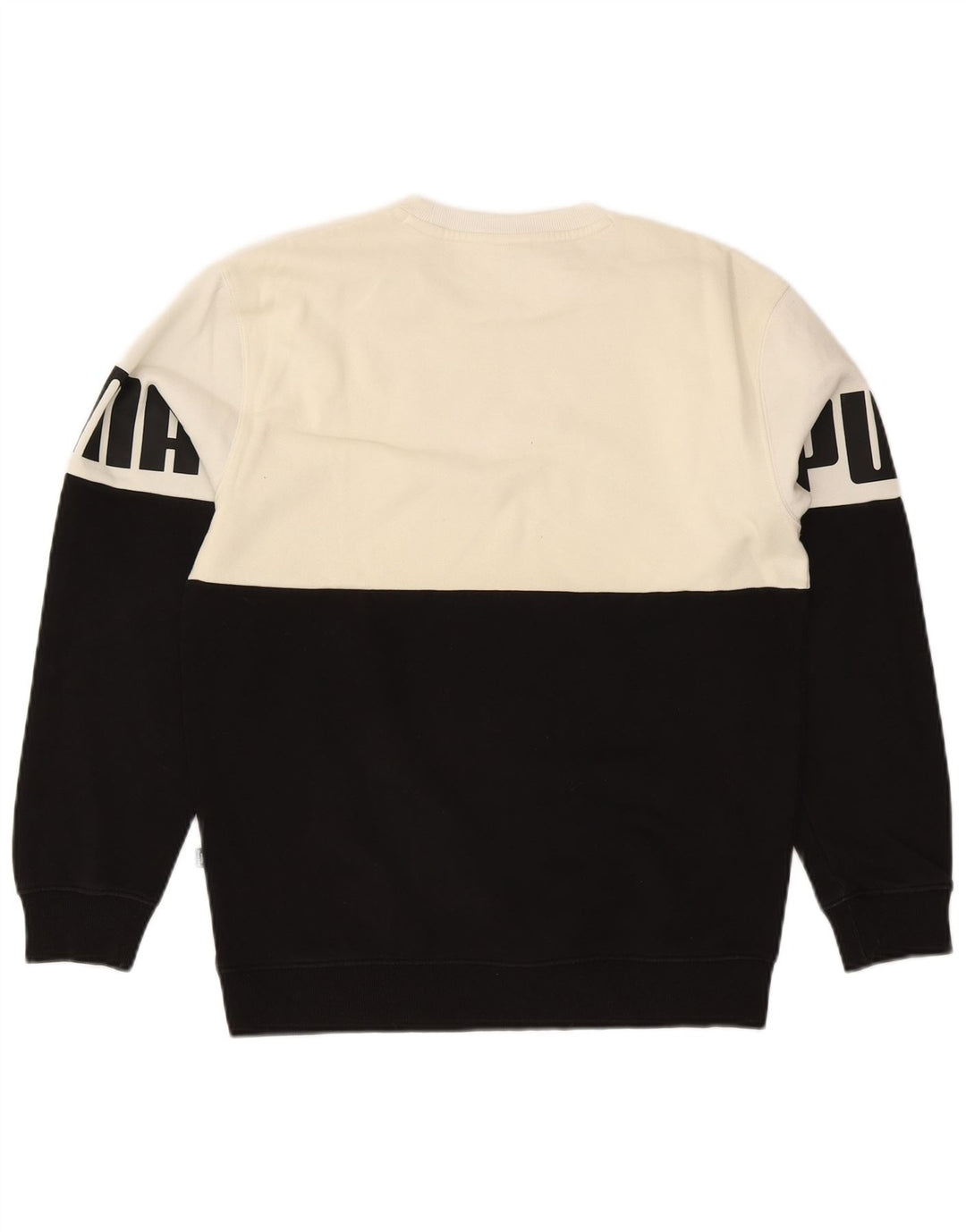 Puma masculino gráfico moletom jumper pequeno preto colorblock algodão