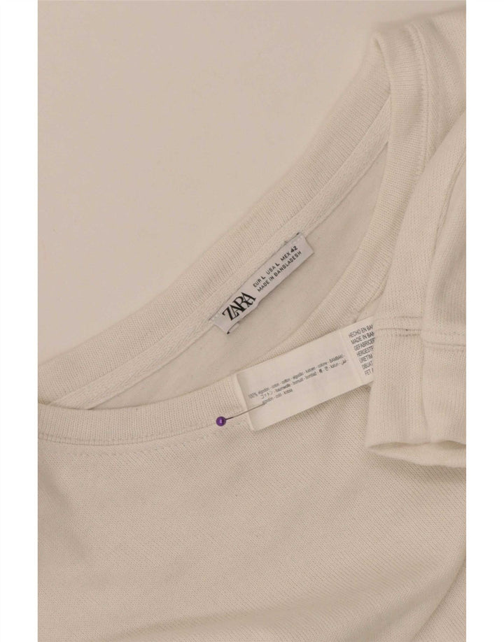 Zara Top masculino manga comprida grande algodão branco