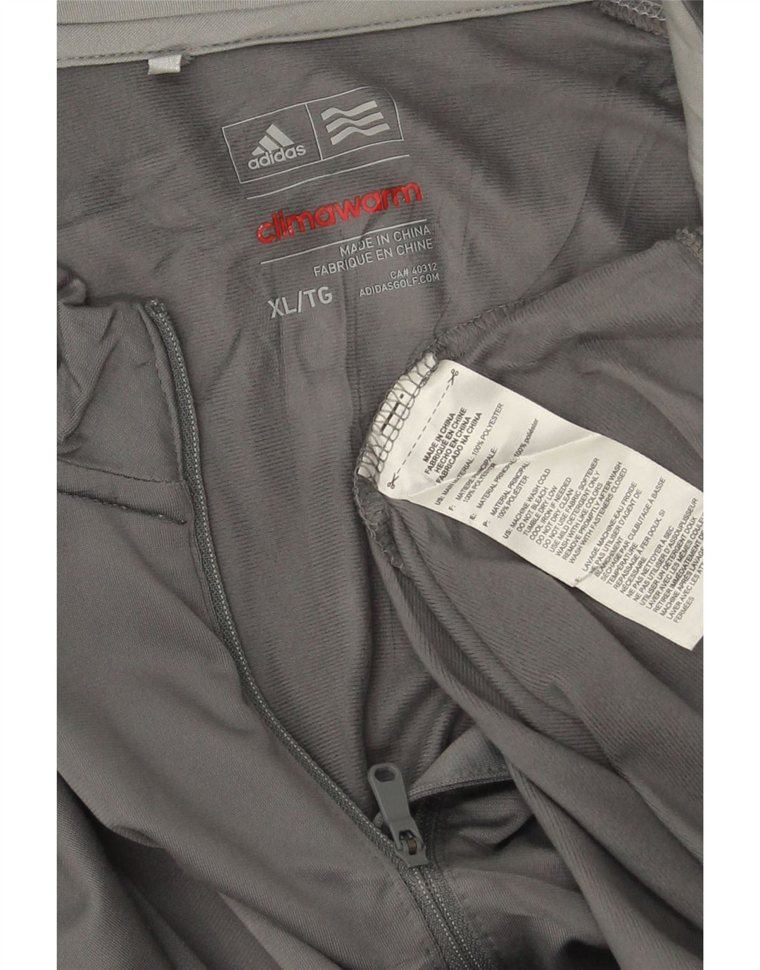Adidas Mens Climawarm Graphic Zip Neck Pulôver Treino Top XL Cinza
