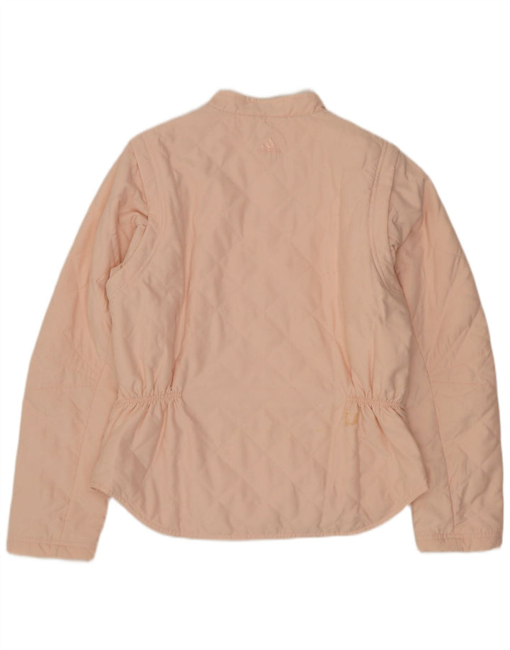 Jaqueta acolchoada feminina Adidas UK 14 poliéster rosa médio
