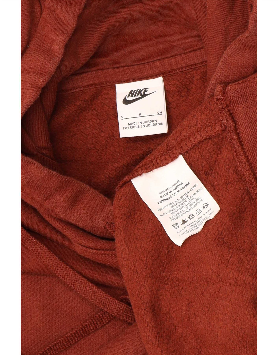 Nike Mens Hoodie Jumper Pequeno Algodão Marrom