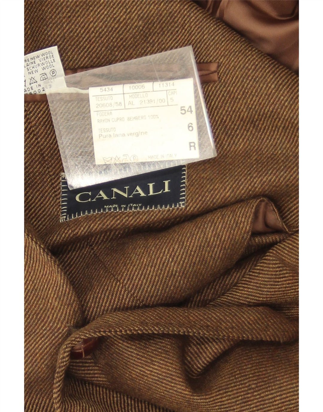 Jaqueta Blazer Masculina Canali com 3 Botões IT 54 2XL Lã Virgem Marrom