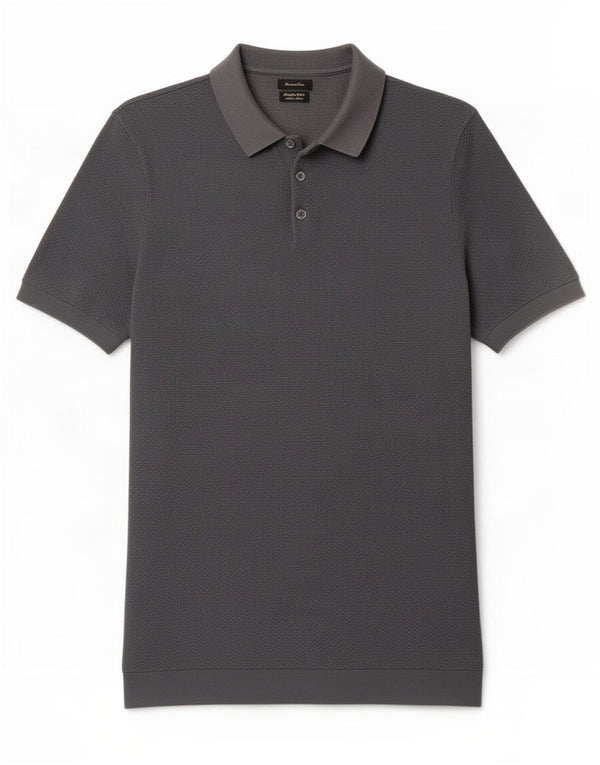 Camisa polo masculina Massimo Dutti algodão cinza médio
