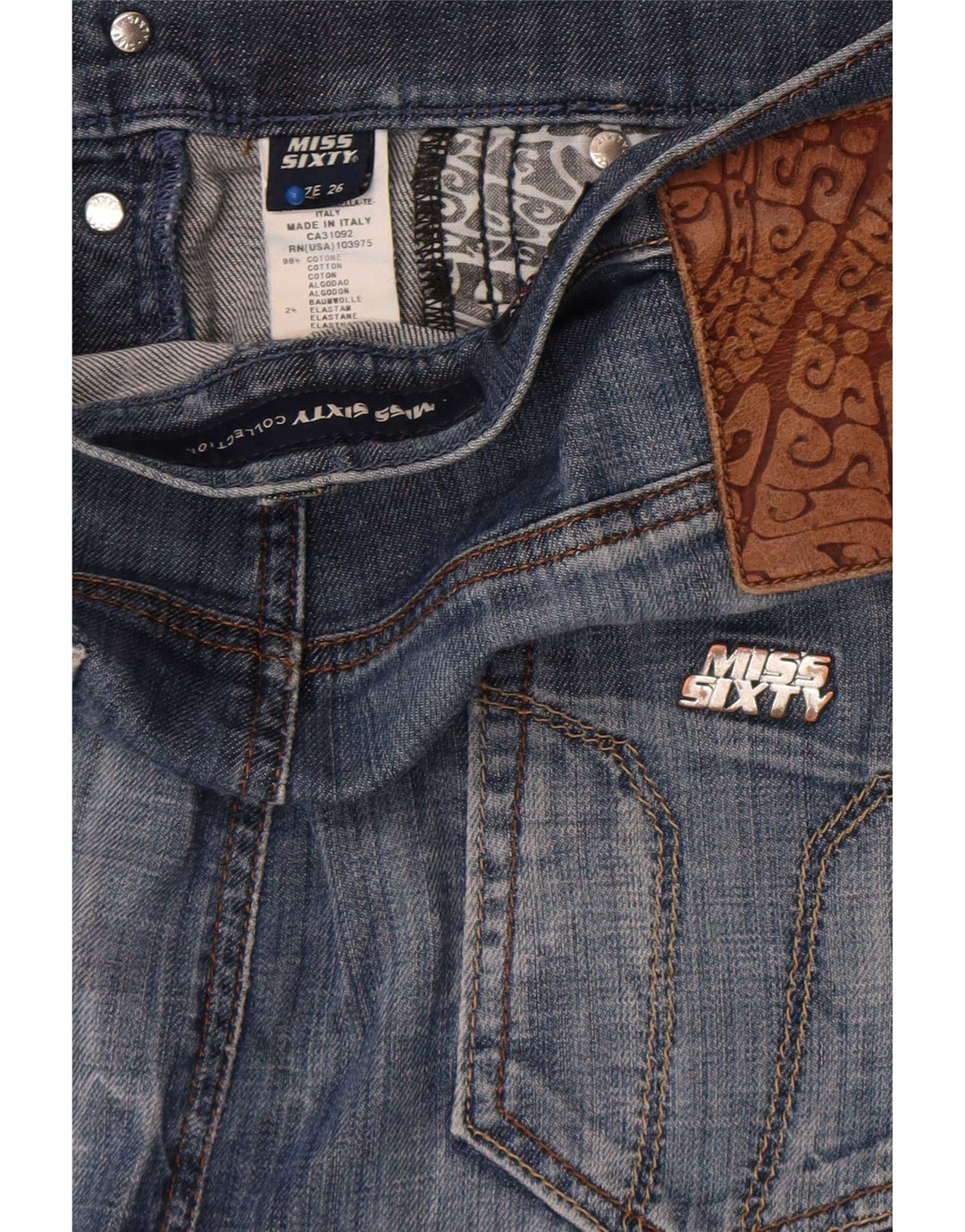 Miss Sixty Womens Harem Capri Jeans W26 L17 Algodão Azul
