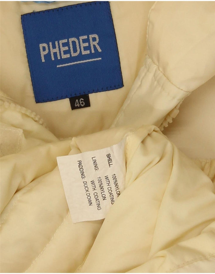 Casaco acolchoado com capuz feminino Pheder IT 46 grande nylon amarelo