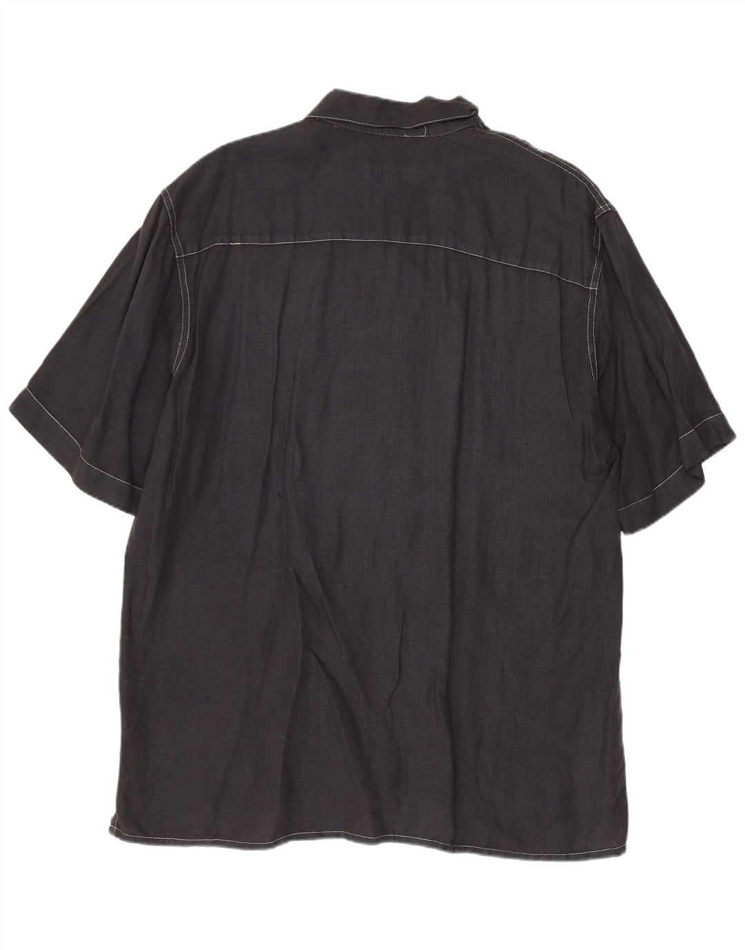 Camisa masculina de manga curta Cerruti grande linho azul marinho