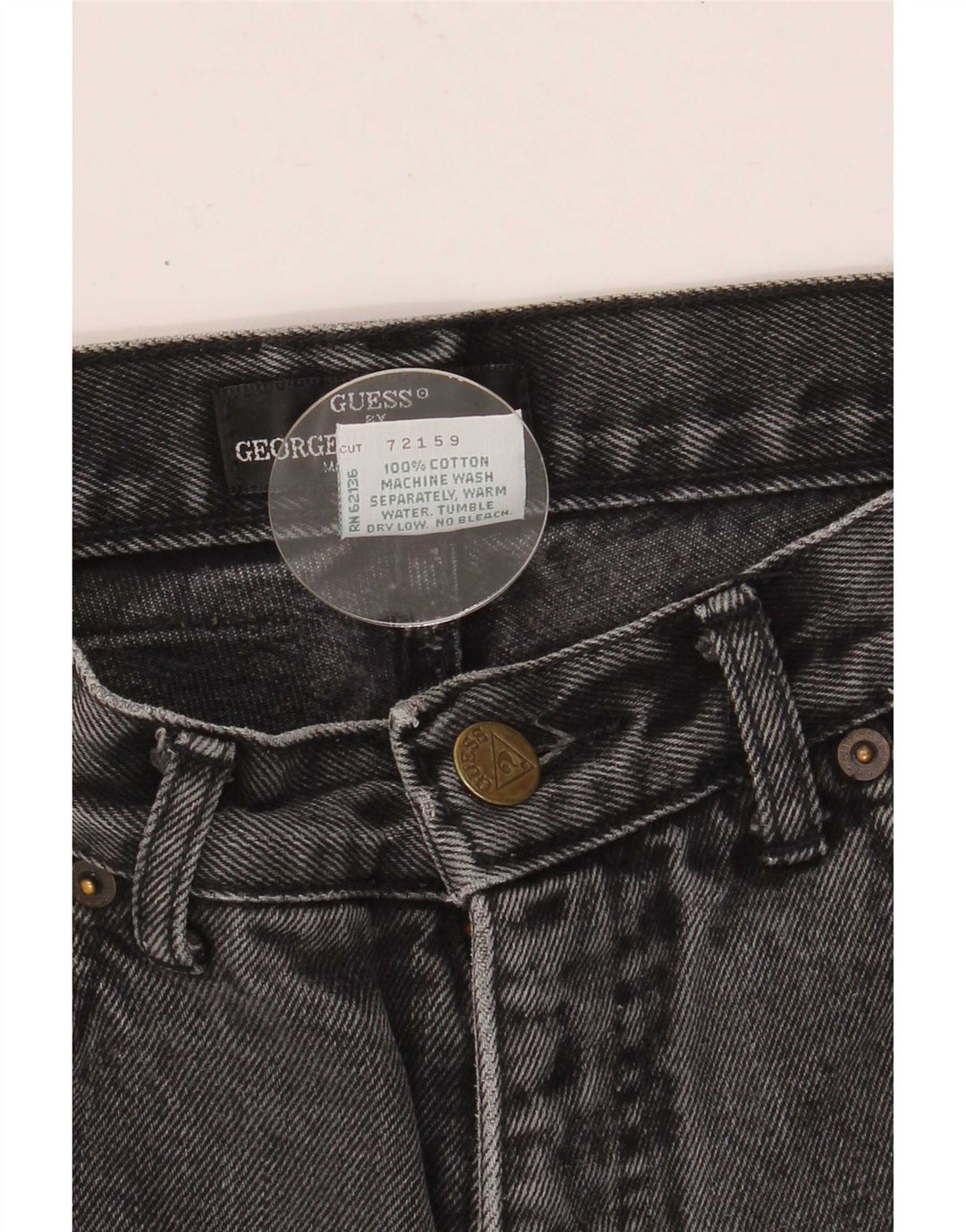 Guess Calça jeans feminina cônica W29 L24 algodão preto