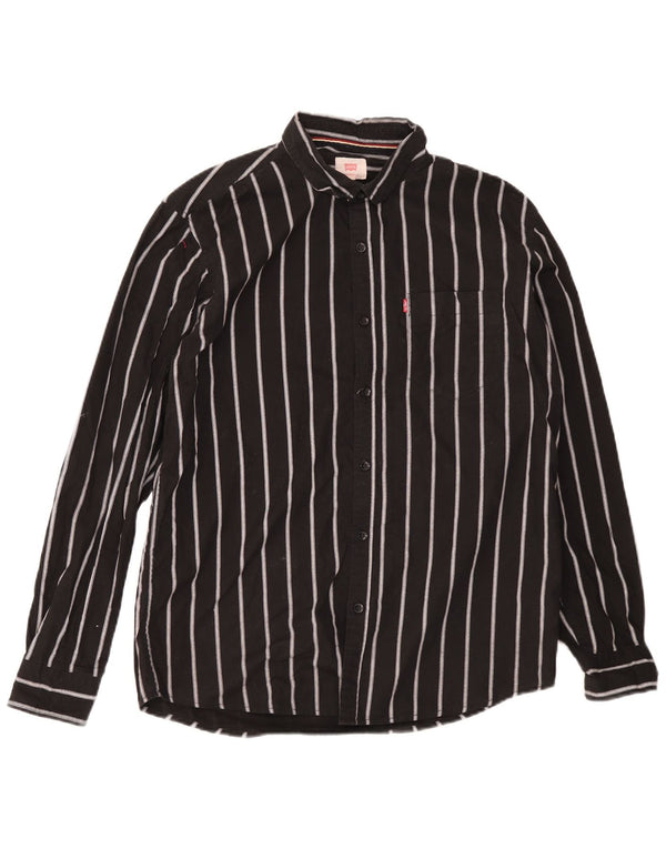 Camisa Levi's Masculina Slim Fit 2XL Listrada Preta