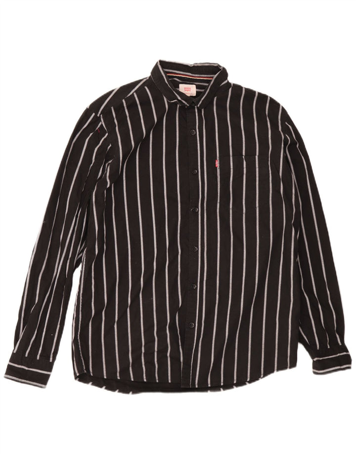 Camisa Levi's Masculina Slim Fit 2XL Listrada Preta