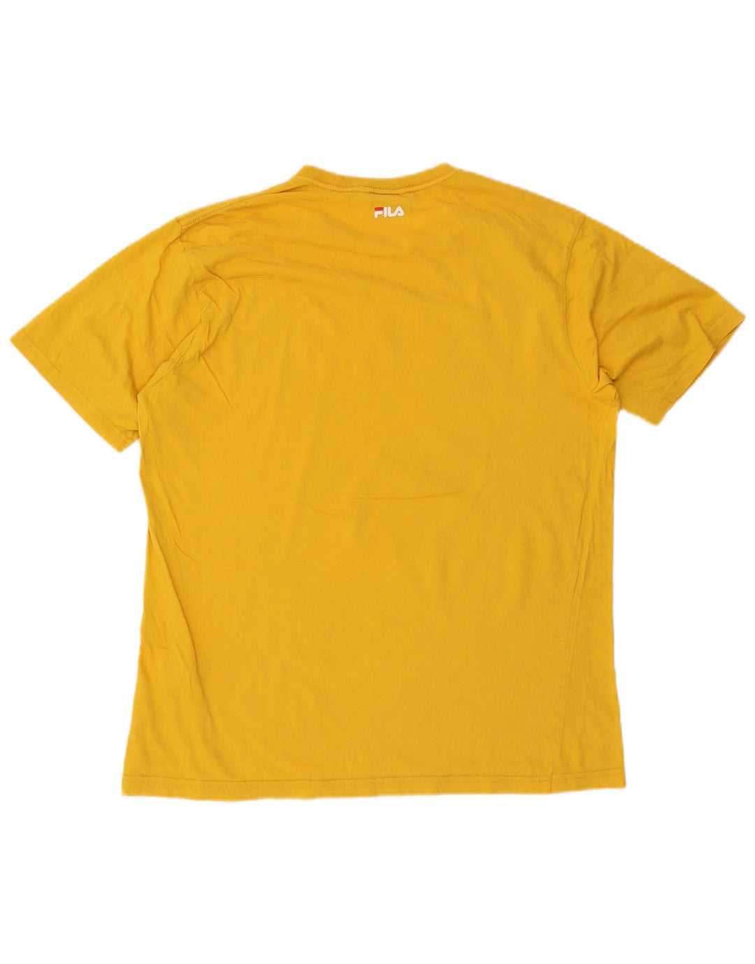 Camiseta masculina Fila Graphic Top grande algodão amarelo