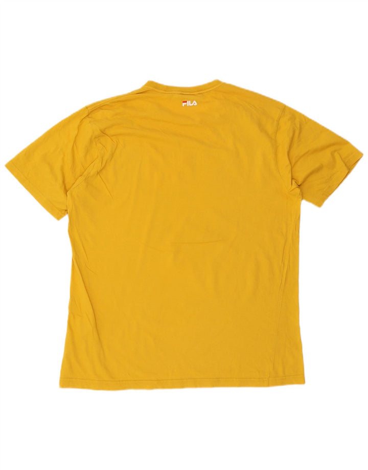 Camiseta masculina Fila Graphic Top grande algodão amarelo