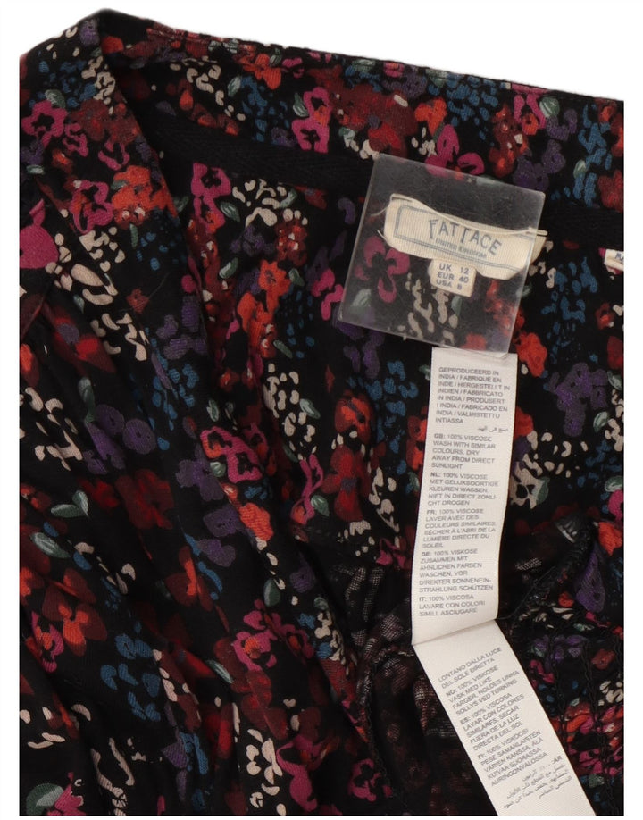 Blusa feminina de manga comprida Fat Face UK 12 floral multicolorido médio
