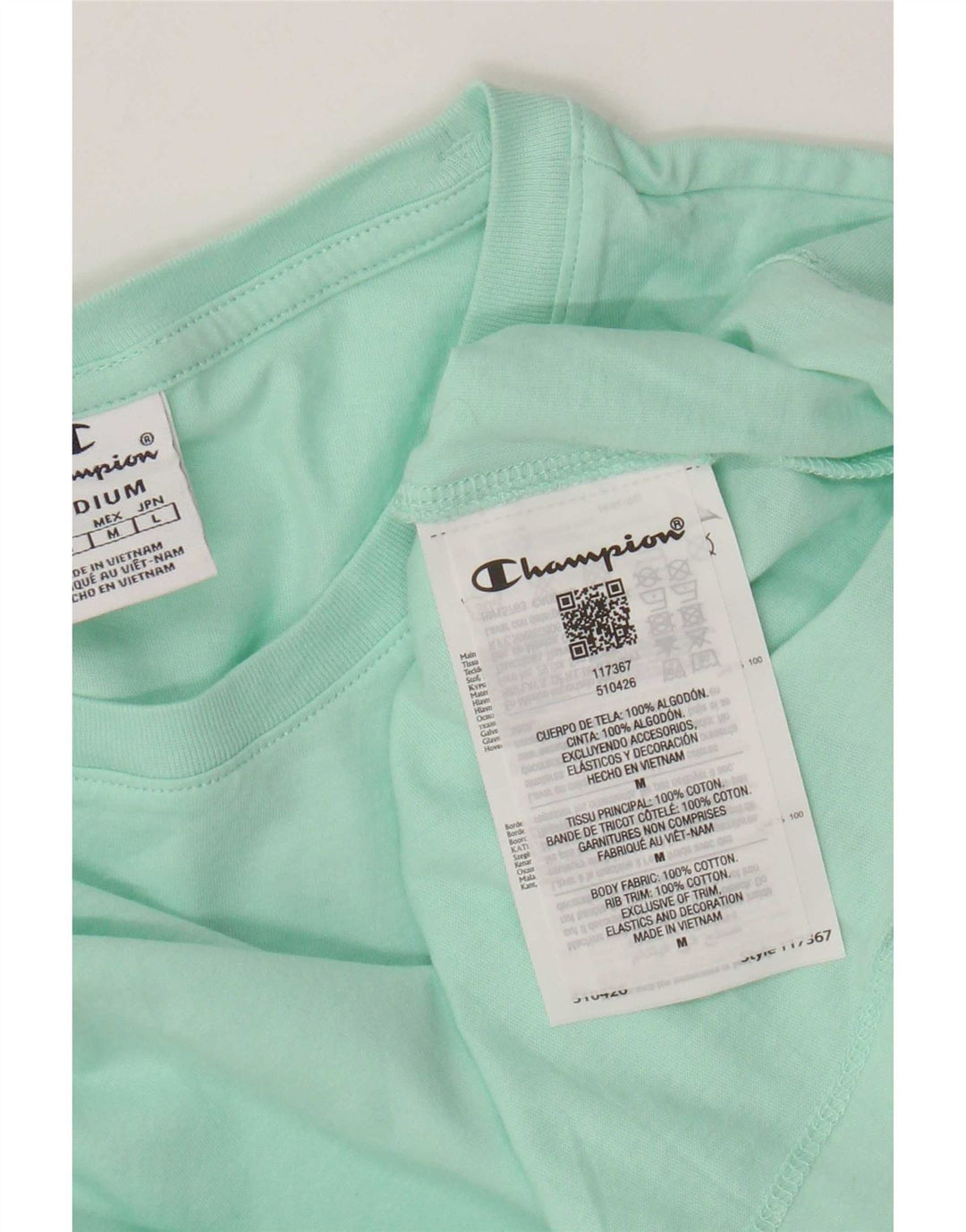 Camiseta feminina Champion UK 12 algodão turquesa médio