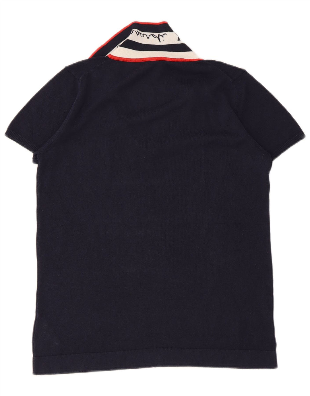 TRUSSARDI JEANS Suéter feminino com gola polo e gola alta Reino Unido 14 grande azul marinho