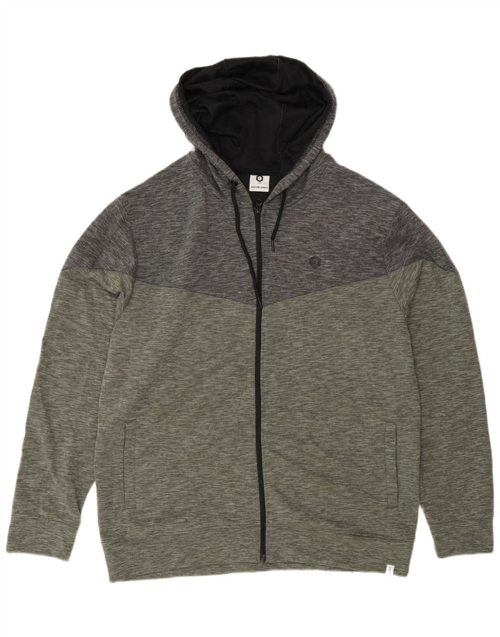 Suéter masculino com capuz e zíper Jack & Jones 2XL poliéster colorblock verde