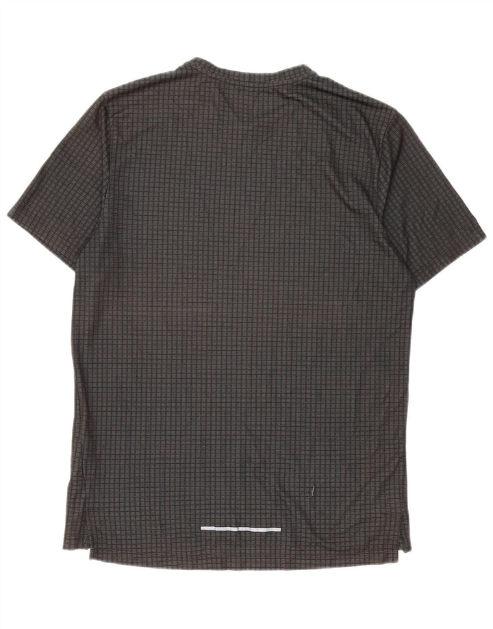 Camiseta masculina Nike Dri Fit Top cinza médio poliéster geométrico