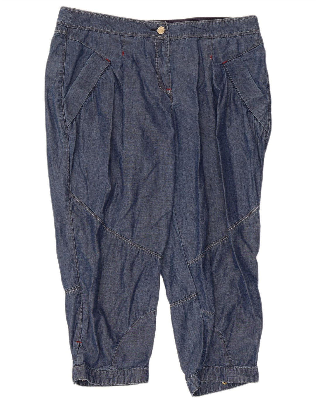 Calça Capri Reta Feminina TRUSSARDI W31 L21 Azul Lyocell