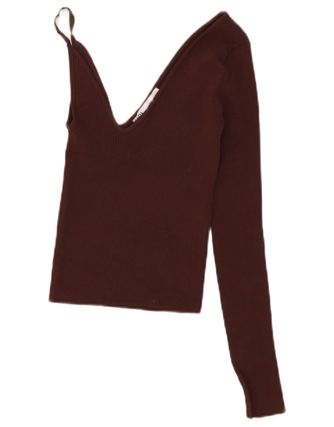 Zara Womens Crop Top UK 8 Pequeno Marrom Viscose
