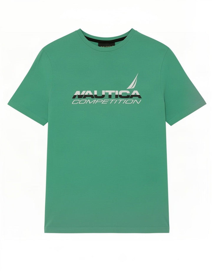 Camiseta masculina gráfica Nautica Top médio algodão verde