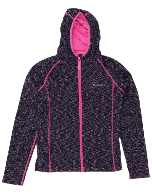 Suéter feminino com capuz e zíper Mountain Warehouse 12-13 anos azul marinho salpicado