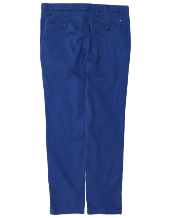 Tommy Hilfiger Mens Slim Chino Calças W32 L32 Azul Algodão