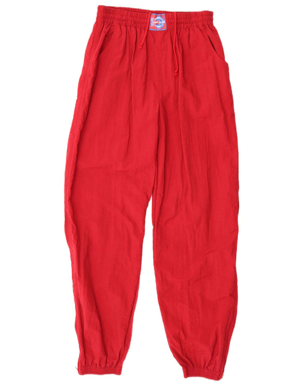 Calça de treino feminina Crane com ajuste solto, joggers UK 14, grande, poliamida vermelha