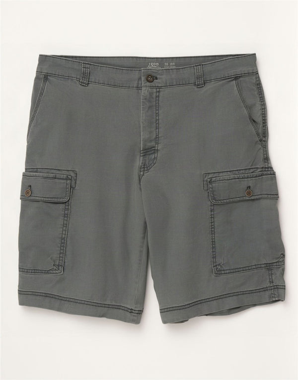 Izod Mens Salt Water Cargo Shorts Large W36 Grey