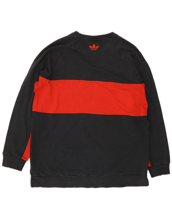 Adidas masculino Chicago Bulls gráfico moletom jumper 2XL preto colorblock