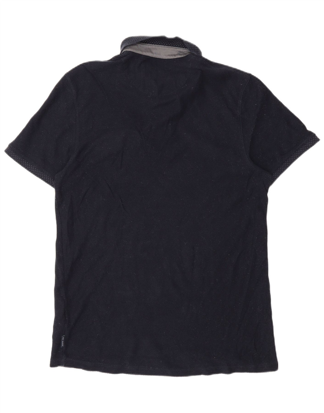 Camisa polo masculina Ted Baker tamanho 4 grande algodão azul marinho