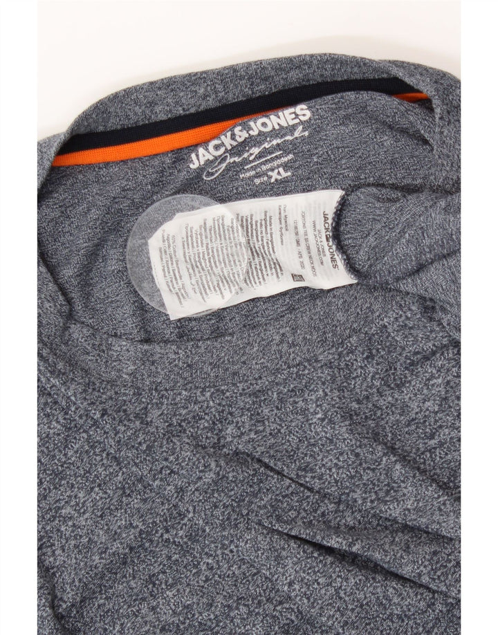 JACK & JONES Mens T-Shirt Top XL Grey Flecked Cotton Vintage Jack & Jones and Second-Hand Jack & Jones from Messina Hembry 