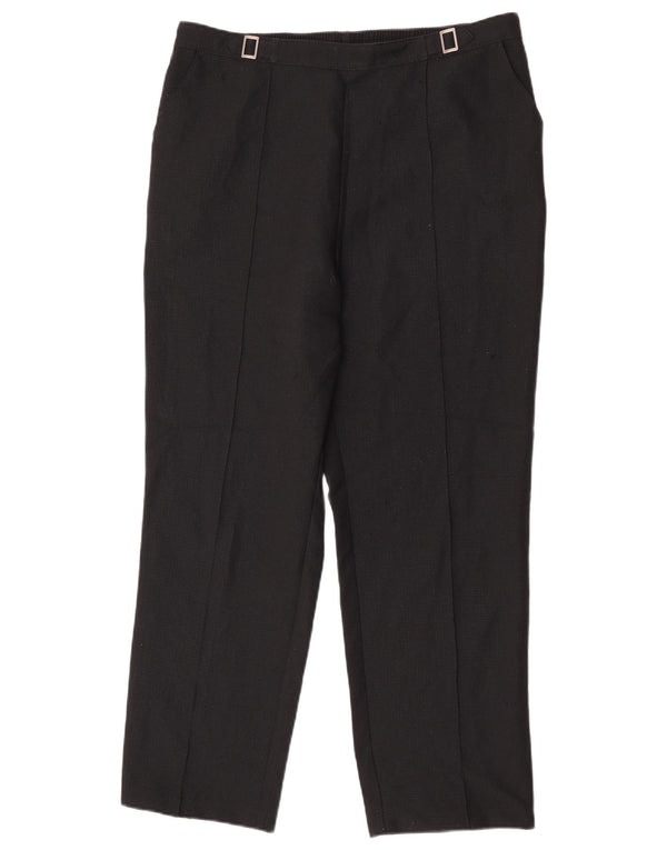 Calça casual feminina Marks & Spencer cônica Reino Unido 16 grande W34 L29 preta
