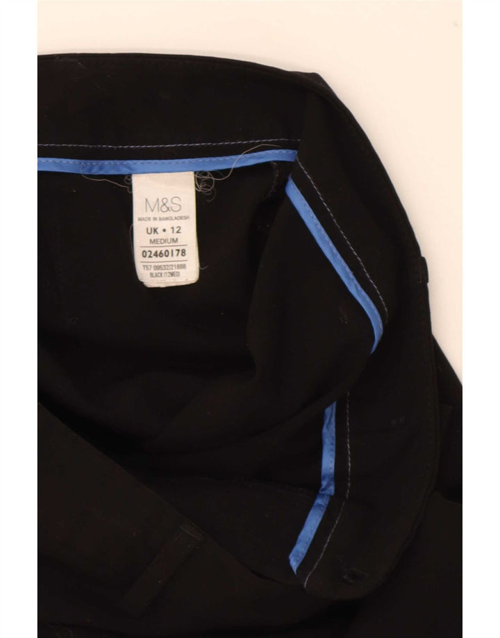 Calça feminina Marks & Spencer Bootcut Suit Reino Unido 12 Médio W32 L30 Preta