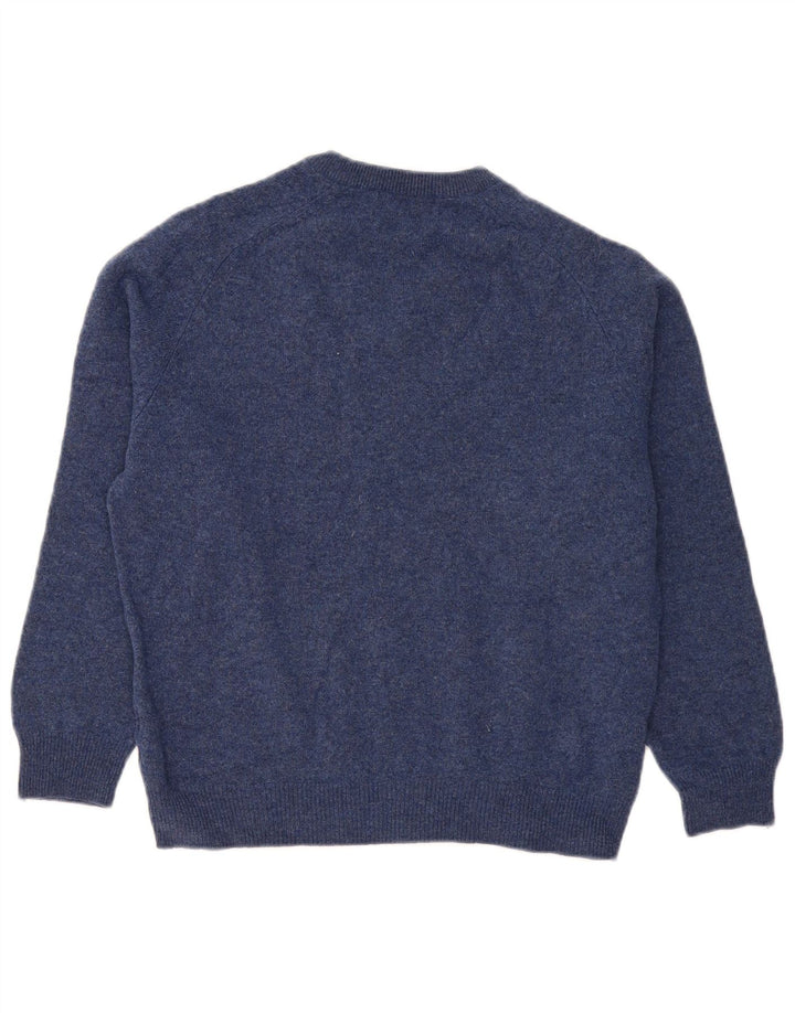 Suéter feminino Marks & Spencer com decote em V Reino Unido 14 médio azul marinho